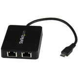 StarTech.com USB-C to Dual Gigabit Ethernet Adapter with USB 3.0 (Type-A) Port, USB Type-C Gigabit Network Adapter