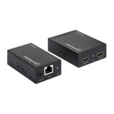 Manhattan 207584 AV extender AV transmitter & receiver Black