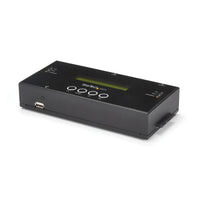 StarTech.com 1:1 Standalone Hard Drive Duplicator and Eraser, SAS and SATA HDD/SSD Cloner/Copier, Hard Disk Duplicator/Sanitizer, Harddrive Wiper, LCD Display, Toolless, No PC Required - TAA Compliant