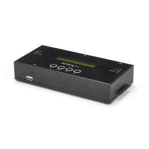 StarTech.com 1:1 Standalone Hard Drive Duplicator and Eraser, SAS and SATA HDD/SSD Cloner/Copier, Hard Disk Duplicator/Sanitizer, Harddrive Wiper, LCD Display, Toolless, No PC Required - TAA Compliant