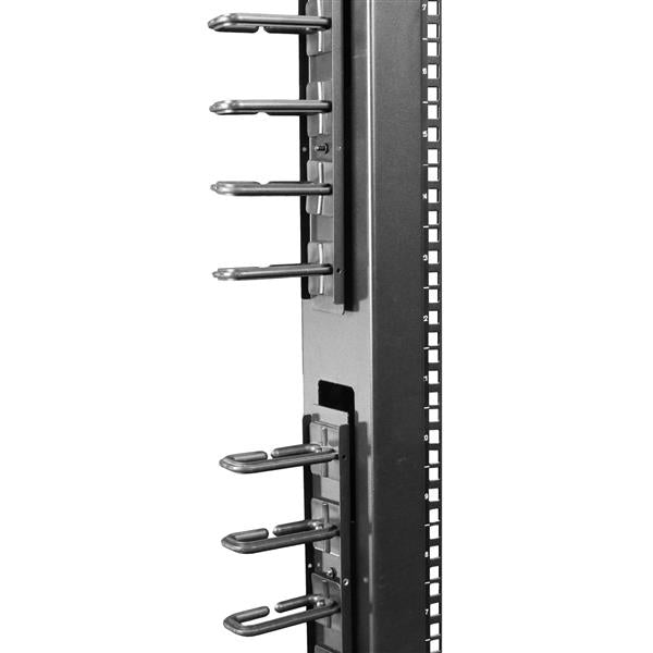 StarTech.com 2-Pack 20U Vertical Server Rack Cable Management with D-Ring Hooks, 40U Network Rack Cord Manager Panels, 2x 3ft (91cm) Wire Organizers