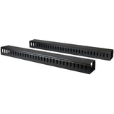 StarTech.com 2-Pack 20U Vertical Cable Organizer with Finger Ducts, Vertical Cable Management Panel, 40U Rack-Mount Cable Raceway, 2x 3ft (91cm) Wire Organizers