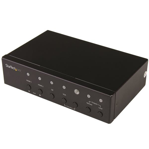 StarTech.com Multi-Input HDBaseT Extender with Built-in Switch - DisplayPort, VGA and HDMI Over CAT5e or CAT6 - Up to 4K - TAA