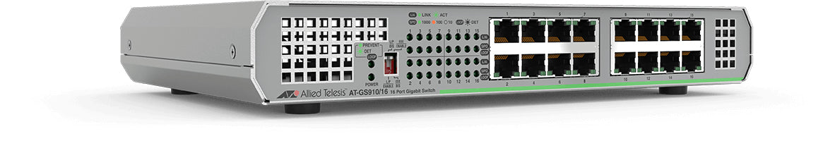 Allied Telesis GS910/16 Unmanaged Gigabit Ethernet (10/100/1000) Grey