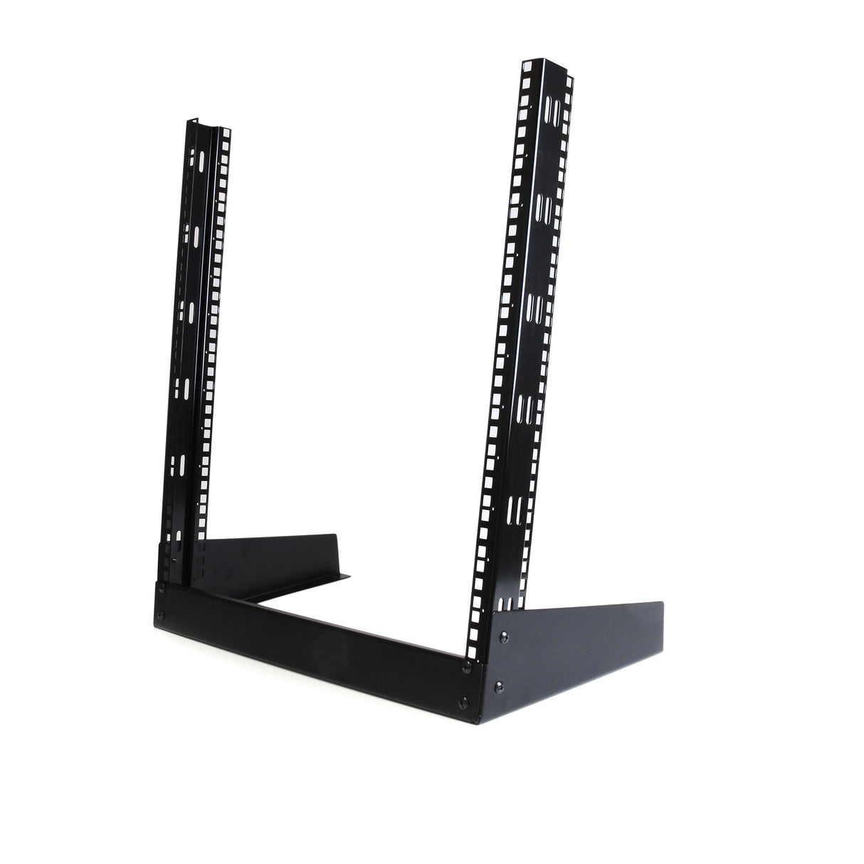 StarTech.com 12U 19" Desktop Open Frame Rack - 2 Post Free-Standing Network Rack Switch Depth for Patch Panel/Data/AV/Communication/Studio Equipment 110lb(50kg) Capacity w/Cage Nuts/Screws - TAA