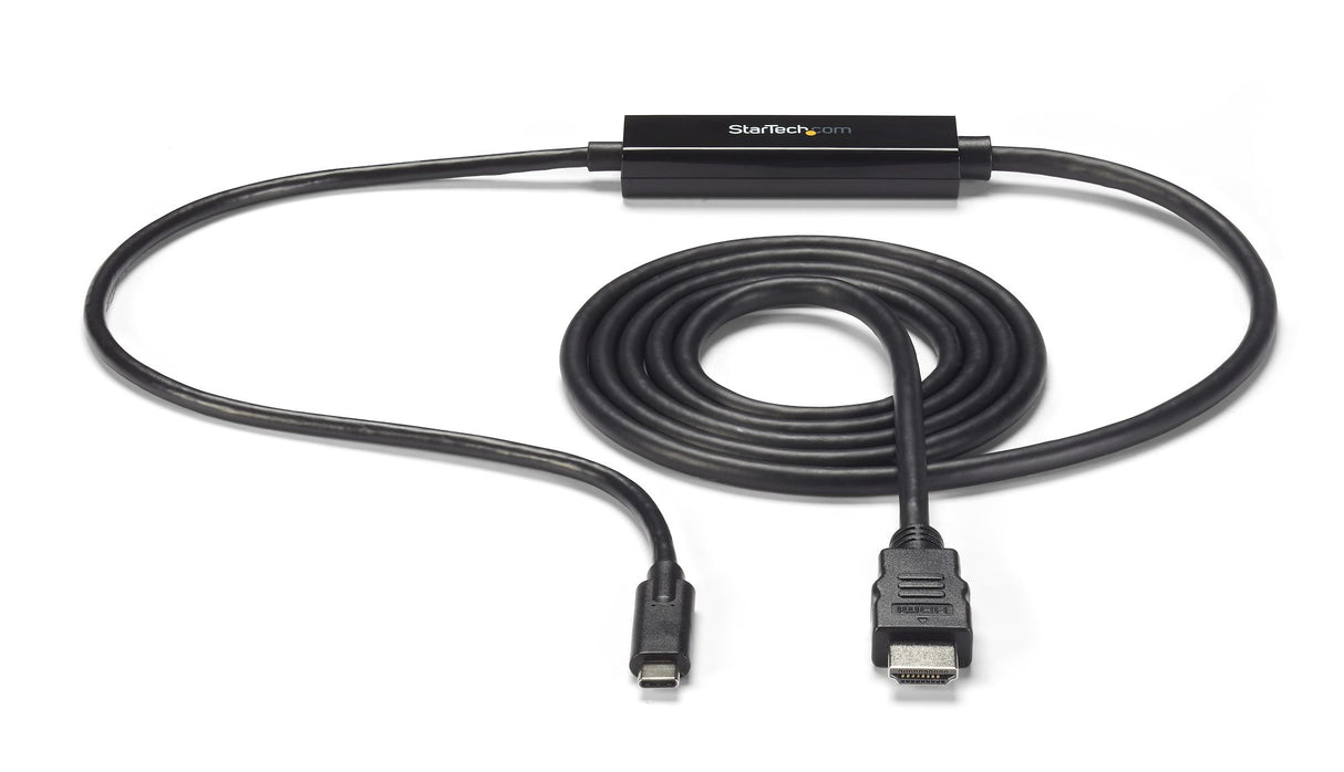 StarTech.com 6ft (2m) USB C to HDMI Cable - 4K 30Hz USB Type-C to HDMI Video Display Converter - USB-C DP Alt Mode to HDMI Monitor Adapter Cord - Thunderbolt Compatible