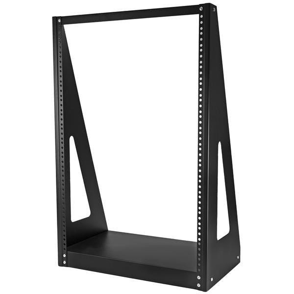 StarTech.com 16U 2-Post Open Frame Desktop Server Rack, 19in Compact Space-Saving Floor IT Rack with 350lb (160kg) Weight Capacity