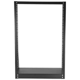 StarTech.com 16U 2-Post Open Frame Desktop Server Rack, 19in Compact Space-Saving Floor IT Rack with 350lb (160kg) Weight Capacity