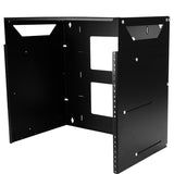 StarTech.com 2-Post 8U Open Frame Wall Mount Network Rack with Built-in Shelf, Wall Mount Data Rack with Adjustable Depth for AV / Computer / IT Equipment, Small Wall-Mount Server Rack - TAA Compliant