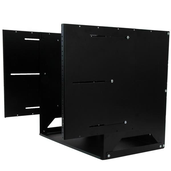 StarTech.com 2-Post 8U Open Frame Wall Mount Network Rack with Built-in Shelf, Wall Mount Data Rack with Adjustable Depth for AV / Computer / IT Equipment, Small Wall-Mount Server Rack - TAA Compliant