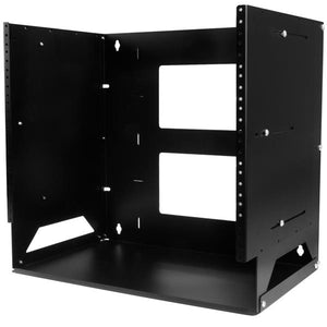 StarTech.com 2-Post 8U Open Frame Wall Mount Network Rack with Built-in Shelf, Wall Mount Data Rack with Adjustable Depth for AV / Computer / IT Equipment, Small Wall-Mount Server Rack - TAA Compliant