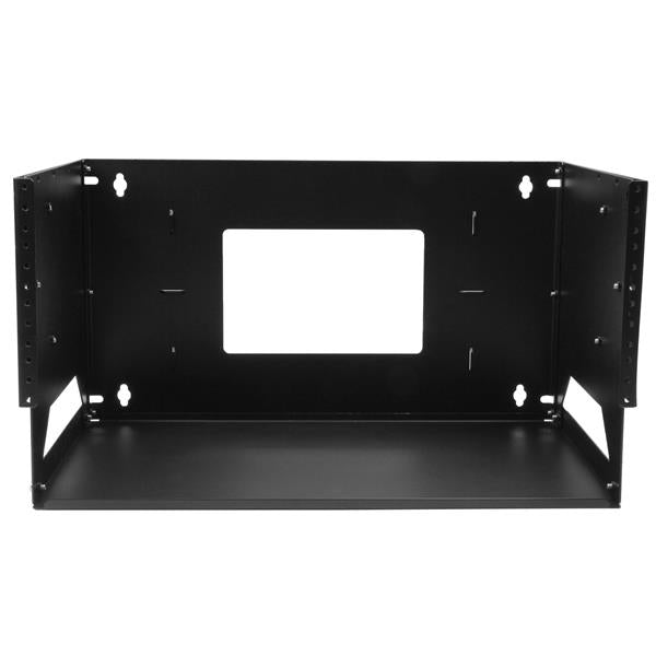 StarTech.com 2-Post 4U Open Frame Wall Mount Network Rack with Built-in Shelf, Wall Mount Data Rack with Adjustable Depth for AV / Computer / IT Equipment, Small Wall-Mount Server Rack - TAA Compliant