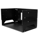 StarTech.com 2-Post 4U Open Frame Wall Mount Network Rack with Built-in Shelf, Wall Mount Data Rack with Adjustable Depth for AV / Computer / IT Equipment, Small Wall-Mount Server Rack - TAA Compliant