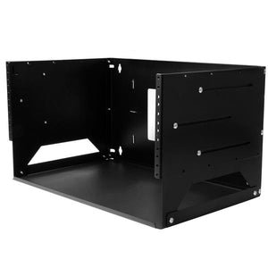 StarTech.com 2-Post 4U Open Frame Wall Mount Network Rack with Built-in Shelf, Wall Mount Data Rack with Adjustable Depth for AV / Computer / IT Equipment, Small Wall-Mount Server Rack - TAA Compliant