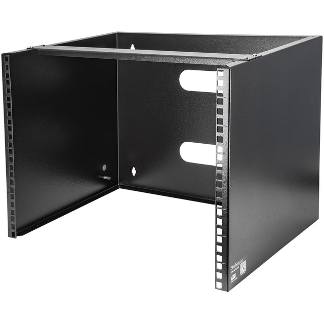 StarTech.com 8U Wall Mount Network Rack - 14 Inch Deep (Low Profile) - 19" Patch Panel Bracket for Shallow Server and IT Equipment, Network Switches - 80lbs/36kg Weight Capacity, Black - TAA