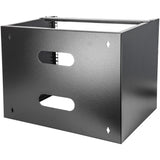 StarTech.com 8U Wall Mount Network Rack - 14 Inch Deep (Low Profile) - 19" Patch Panel Bracket for Shallow Server and IT Equipment, Network Switches - 80lbs/36kg Weight Capacity, Black - TAA