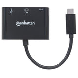 Manhattan USB-C Dock/Hub, Ports (x3): HDMI, USB-A and USB-C, 5 Gbps (USB 3.2 Gen1 aka USB 3.0), With Power Delivery (60W) to USB-C Port (Note additional USB-C wall charger and USB-C cable needed), Universal for all devices, Black, Equivalent to...