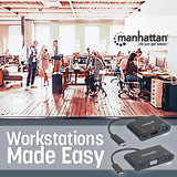 Manhattan USB-C 3-Port Hub/Dock, USB-C to USB-A, USB-C and VGA, 5 Gbps (USB 3.2 Gen1 aka USB 3.0), 1080p@60Hz, Power Delivery to USB-C Port (60W), Cable 8cm, Black, Lifetime Warranty, Blister