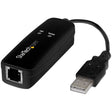 StarTech.com USB 2.0 Fax Modem - 56K External Hardware Dial Up V.92 Modem/ Dongle/Adapter - Computer/Laptop Fax Modem - USB to Telephone Jack - USB Data Modem - Network Fax/CMR/POS - TAA