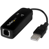 StarTech.com USB 2.0 Fax Modem - 56K External Hardware Dial Up V.92 Modem/ Dongle/Adapter - Computer/Laptop Fax Modem - USB to Telephone Jack - USB Data Modem - Network Fax/CMR/POS - TAA