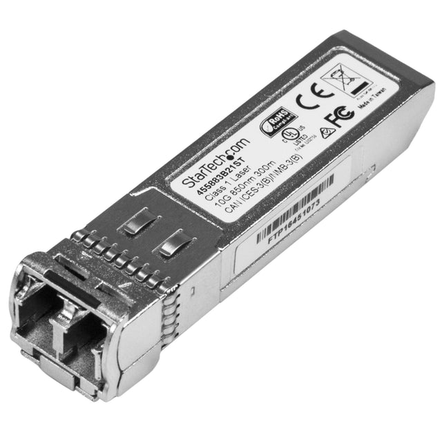StarTech.com HPE 455883-B21 Compatible SFP+ Module - 10GBASE-SR - 10GbE Multi Mode Fiber Optic Transceiver - 10GE Gigabit Ethernet SFP+ - LC 300m - 850nm - DDM HPE 6120XG, 6120G, Flex Fabric - TAA