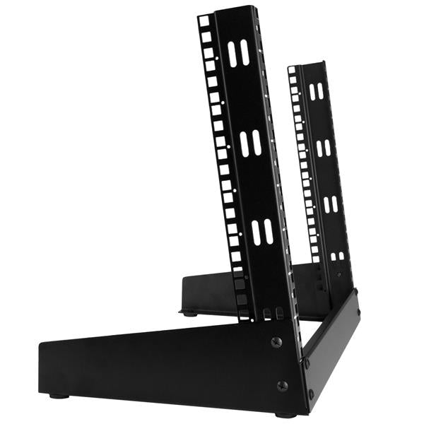 StarTech.com 2-Post 8U Desktop Server Rack, Small Open Frame 19in Computer Rack, Compact Network Rack for AV / Studio / Data / IT Equipment - Free Standing Two-Post Home/Office Rack - TAA