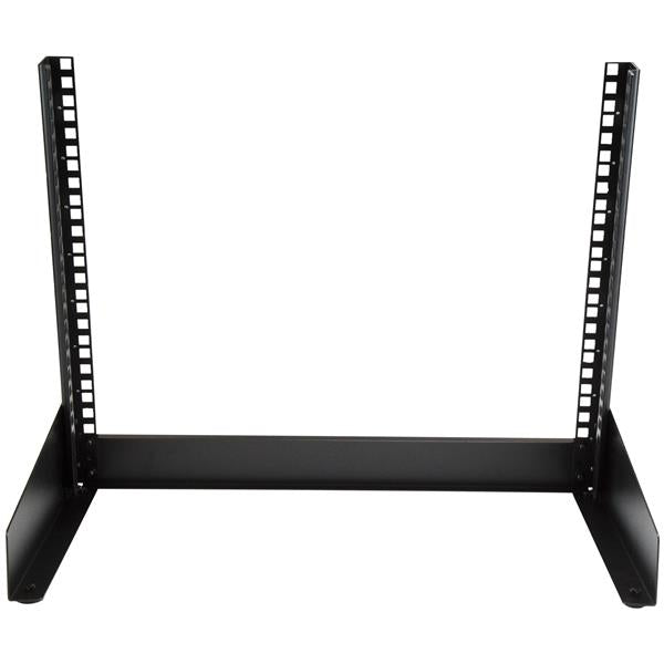 StarTech.com 2-Post 8U Desktop Server Rack, Small Open Frame 19in Computer Rack, Compact Network Rack for AV / Studio / Data / IT Equipment - Free Standing Two-Post Home/Office Rack - TAA