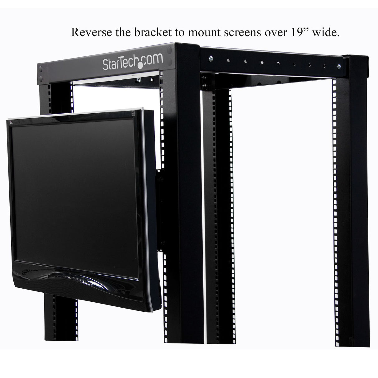 StarTech.com 4U Universal VESA LCD Monitor Mounting Bracket for 19-inch Rack or Cabinet - TAA Compliant - Cold-Pressed Steel Bracket