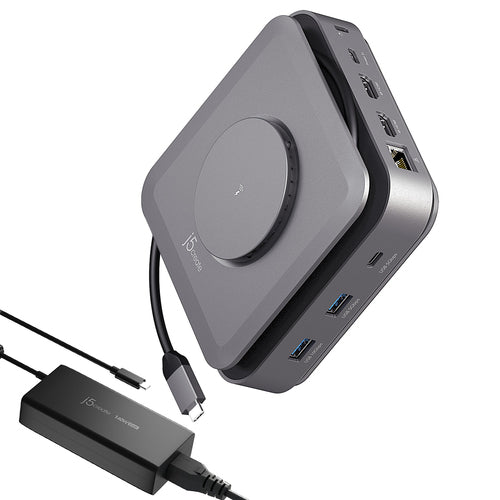 j5create JCD3199P mobile device charger Smartphone, Headset, Headphones Grey USB Wireless charging Fast charging Indoor