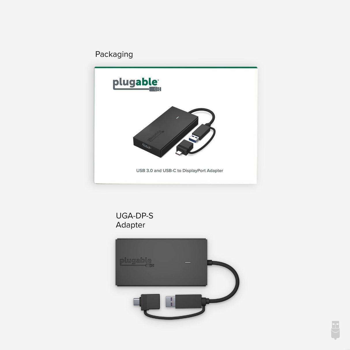Plugable Technologies USB to DisplayPort Adapter. Connect one or more to any Mac or Windows System to add extra displays up to 1920x1080 60hz. USB C and A