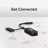 Plugable Technologies 2.5G USB C and USB to Ethernet Adapter, 2-in-1 Adapter Compatible with USB-C Thunderbolt 3 or USB 3.0, USB-C to RJ45 2.5 Gigabit LAN Ethernet, Compatible with Mac and Windows
