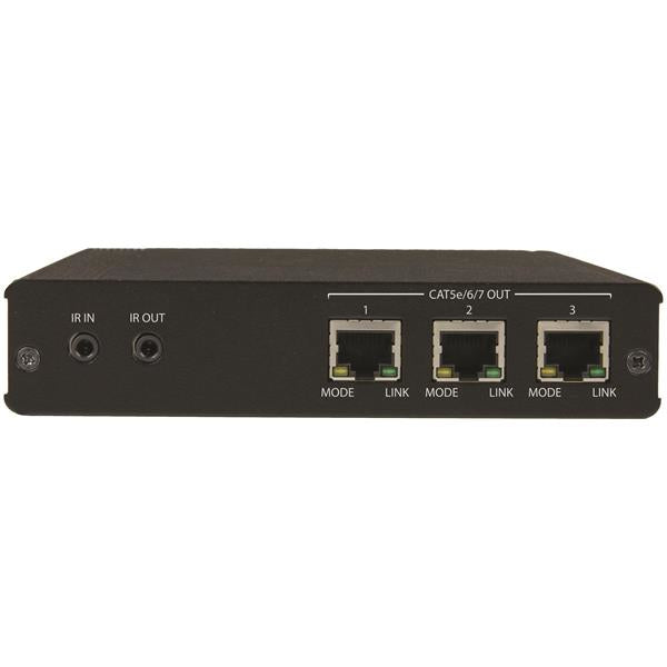 StarTech.com 3-Port HDBaseT Extender Kit with 3 Receivers - 1x3 HDMI over CAT5e Splitter - Up to 4K - TAA