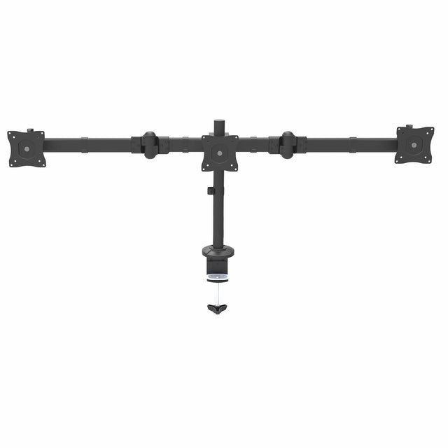 StarTech.com Desk Mount Triple Monitor Arm - Ergonomic VESA 3 Monitor Mount up to 27" (17.6lb/8kg) - Articulating & Height Adjustable Pole Mount - Tilt/Swivel/Rotate LCD/LED Screen - Desk Clamp/Grommet