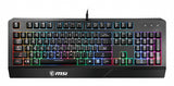MSI VIGOR GK20 RGB Gaming Keyboard ' UK Layout, Membrane switches, Rainbow RGB Lighting effect, Ergonomic keycaps, Hotkeys for media and lighting control, water repellent keyboard design'