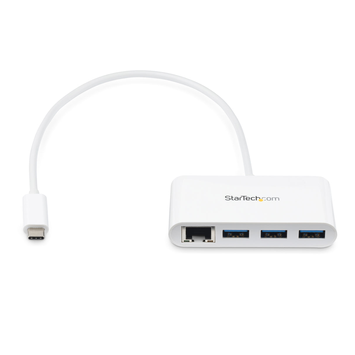 StarTech.com 3-Port USB-C Hub with Gigabit Ethernet - USB-C to 3x USB-A - USB 3.0 Hub - 5Gbps - White