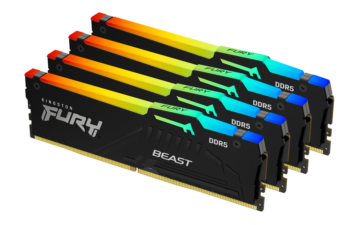 Kingston Technology FURY Beast 64GB 5200MT/s DDR5 CL40 DIMM (Kit of 4) RGB XMP