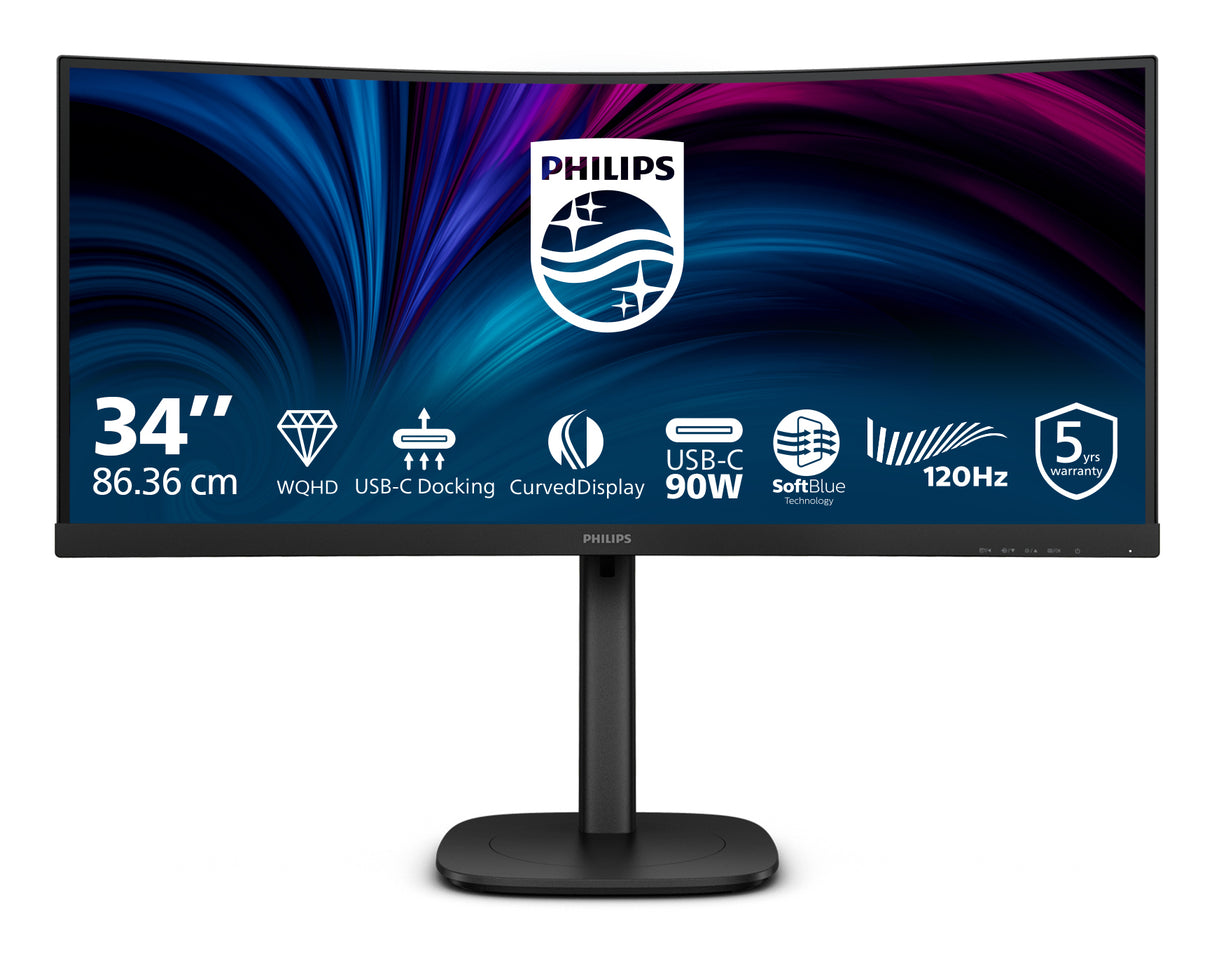 Philips 3000 series 34B2U3600C/27 computer monitor 86.4 cm (34") 3440 x 1440 pixels Wide Quad HD LCD Black