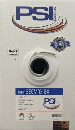 Cat5e FT4/CMR, CMX, Indoor/Outdoor 1000ft, Grey
