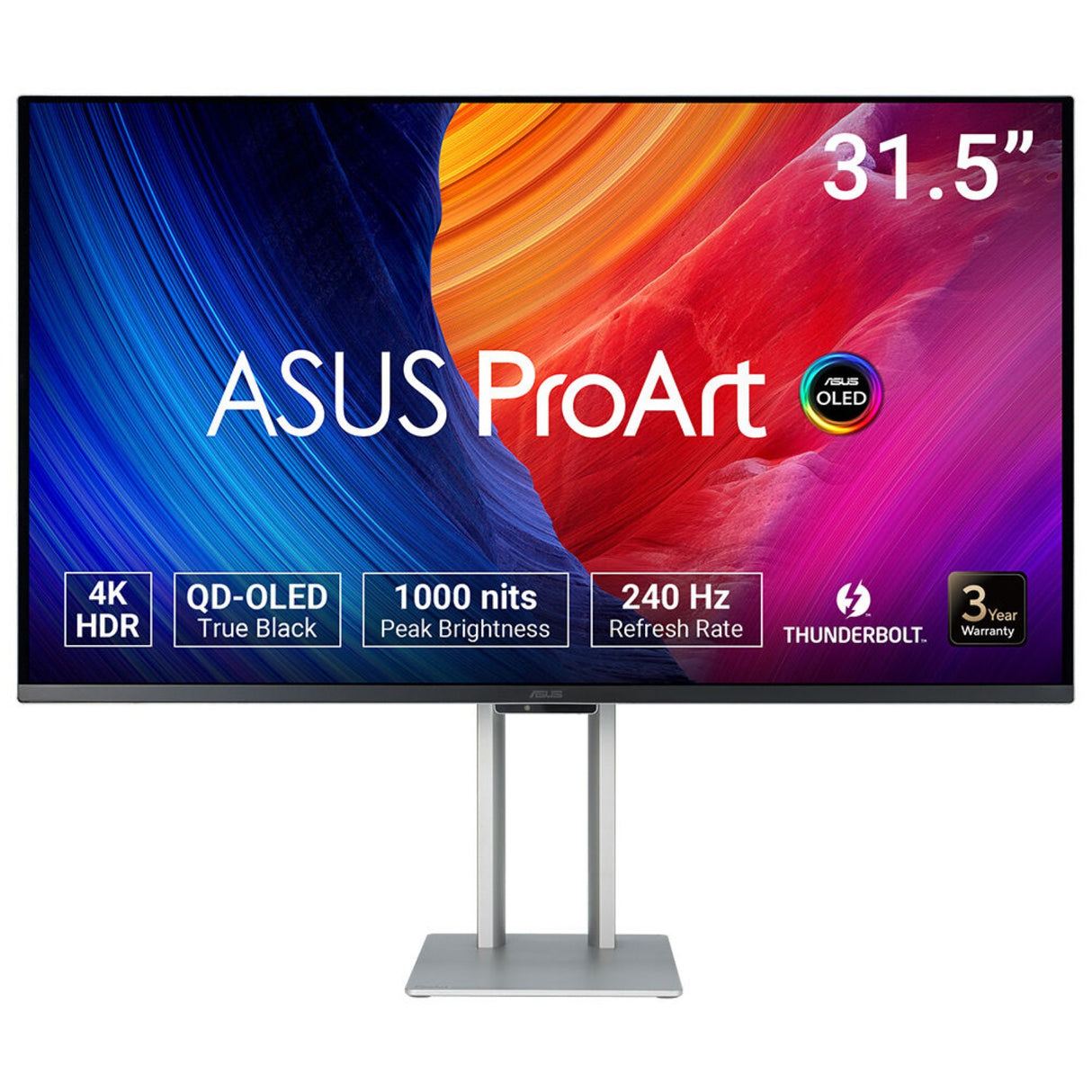 ASUS ProArt OLED PA32UCDM computer monitor 80 cm (31.5") 3840 x 2160 pixels 4K Ultra HD QD-OLED Silver