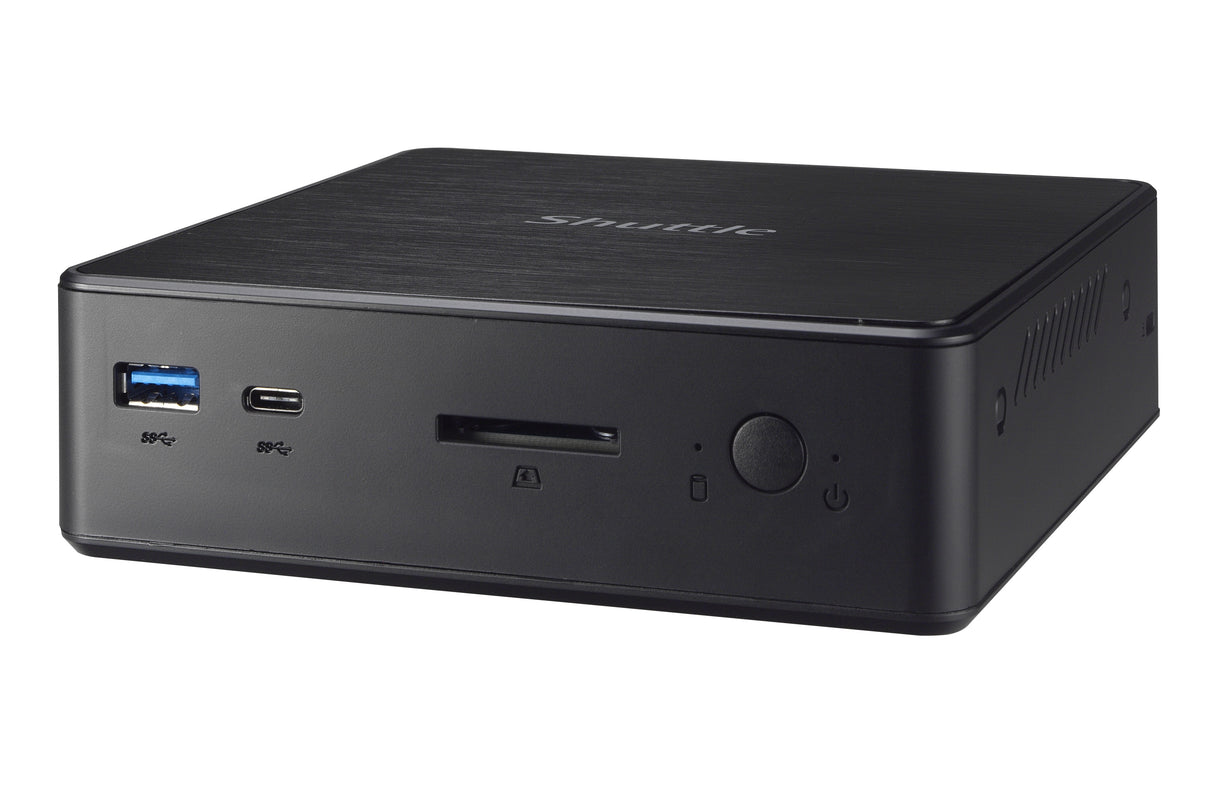 Shuttle Nano PC NC10U5 , Intel i5-8265U, 1x HDMI, 1x DP, 1x 2.5" bay, 1x M.2, 1x LAN, 1x COM, Wifi, 24/7 permanent operation, incl. VESA & Stand