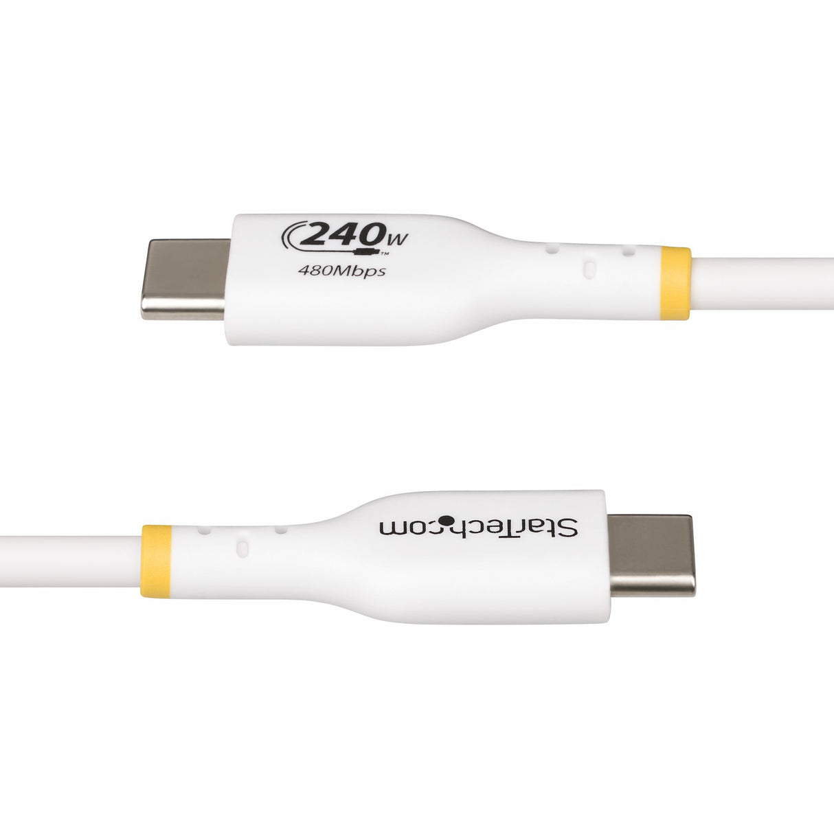 StarTech.com 10ft White USB-C Charging Cable, USB-IF Certified USB C Cable, 240W PD EPR, USB 2.0 Type-C Laptop Charger Cord, USB-C Data Transfer Cable, TPE Jacket