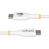 StarTech.com 10ft White USB-C Charging Cable, USB-IF Certified USB C Cable, 240W PD EPR, USB 2.0 Type-C Laptop Charger Cord, USB-C Data Transfer Cable, TPE Jacket
