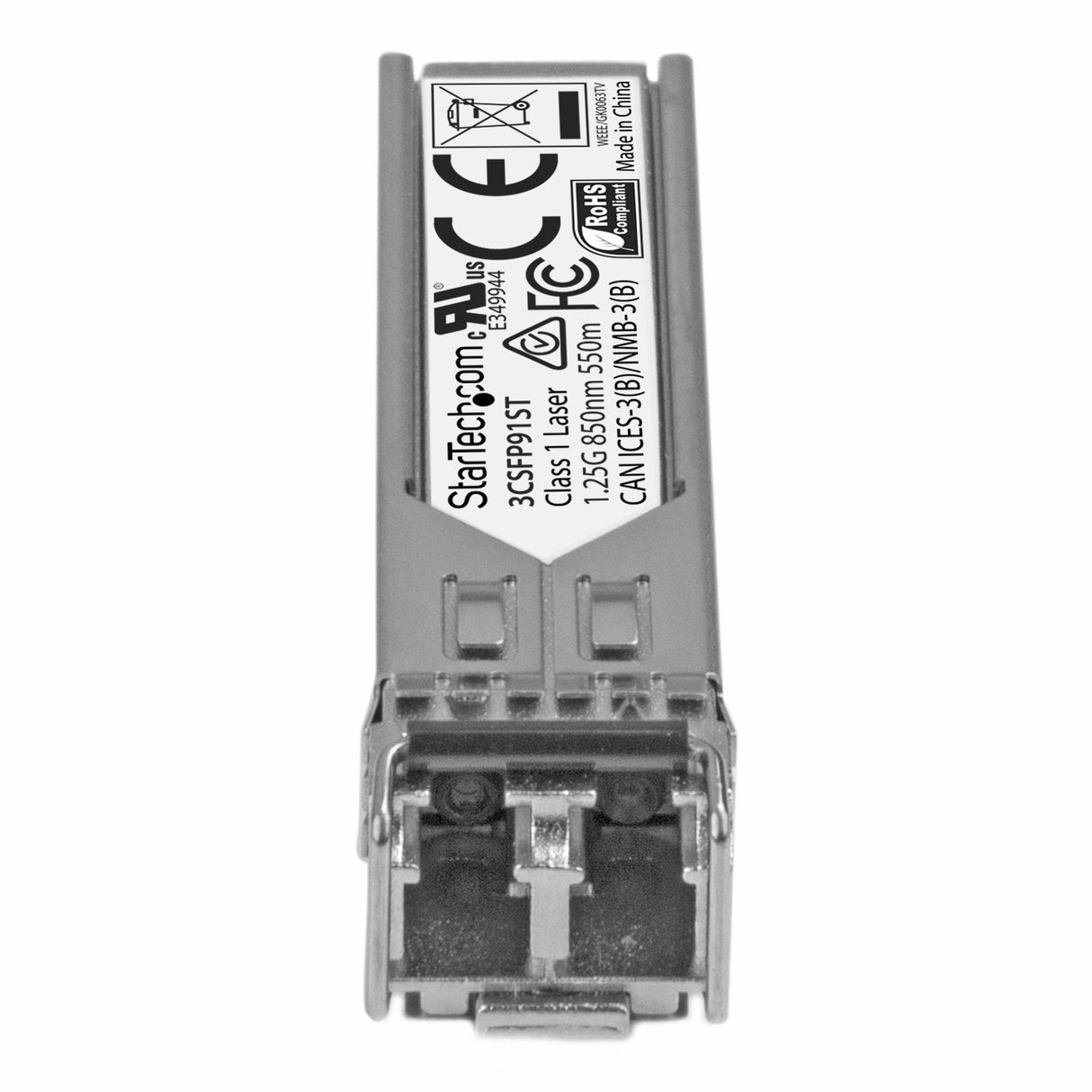 StarTech.com HPE 3CSFP91 Compatible SFP Module - 1000BASE-SX - 1GbE Multi Mode Fiber Optic Transceiver - 1GE Gigabit Ethernet SFP - LC 550m - 850nm - DDM HPE 3812, 3824, 3848