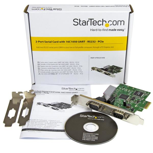 StarTech.com 2-Port PCI Express Serial Card with 16C1050 UART - RS232 - TAA