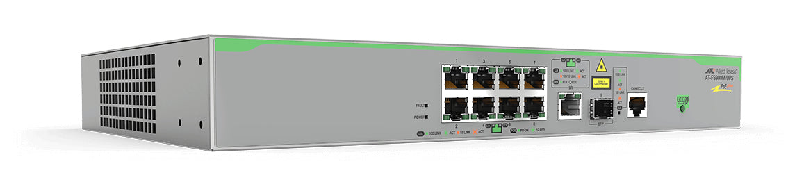 Allied Telesis AT-FS980M/9PS-10 network switch Managed L3 Fast Ethernet (10/100) Power over Ethernet (PoE) Grey