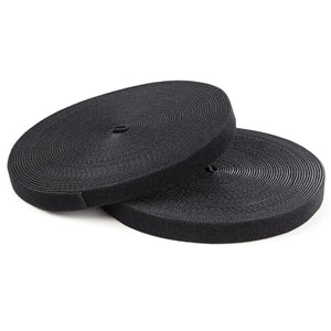 StarTech.com 25ft (7.6m) Hook and Loop Roll, Black, Cut-to-Size Reusable Cable Ties, Bulk Industrial Wire Fastener Tape, Adjustable Fabric Wraps, Reusable Self Gripping Cable Management Straps