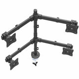 StarTech.com Desk Mount Quad Monitor Arm - Ergonomic VESA 4 Monitor Mount 2x2 up to 27" (17.6lb/8kg) - Articulating & Height Adjustable Pole Mount - Tilt/Swivel/Rotate LCD/LED Screen - Desk Clamp/Grommet