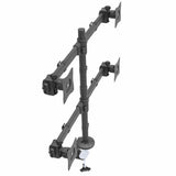 StarTech.com Desk Mount Quad Monitor Arm - Ergonomic VESA 4 Monitor Mount 2x2 up to 27" (17.6lb/8kg) - Articulating & Height Adjustable Pole Mount - Tilt/Swivel/Rotate LCD/LED Screen - Desk Clamp/Grommet
