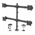 StarTech.com Desk Mount Quad Monitor Arm - Ergonomic VESA 4 Monitor Mount 2x2 up to 27" (17.6lb/8kg) - Articulating & Height Adjustable Pole Mount - Tilt/Swivel/Rotate LCD/LED Screen - Desk Clamp/Grommet