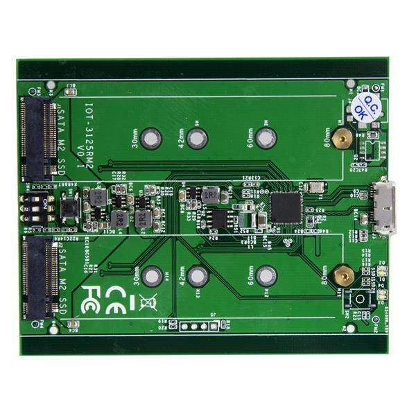 StarTech.com Dual-Slot Drive Enclosure for M.2 SATA SSDs - USB 3.1 (10Gbps) - RAID - TAA